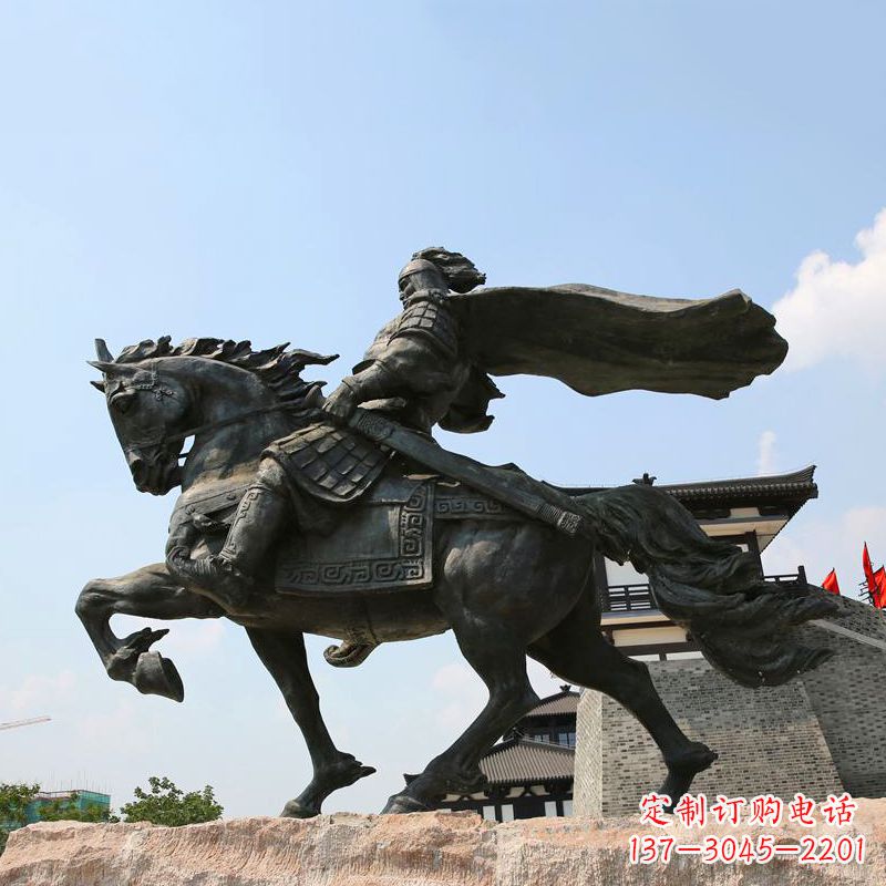 金华项羽骑马铜雕景观雕塑-景区景点历史名人西楚霸王雕像