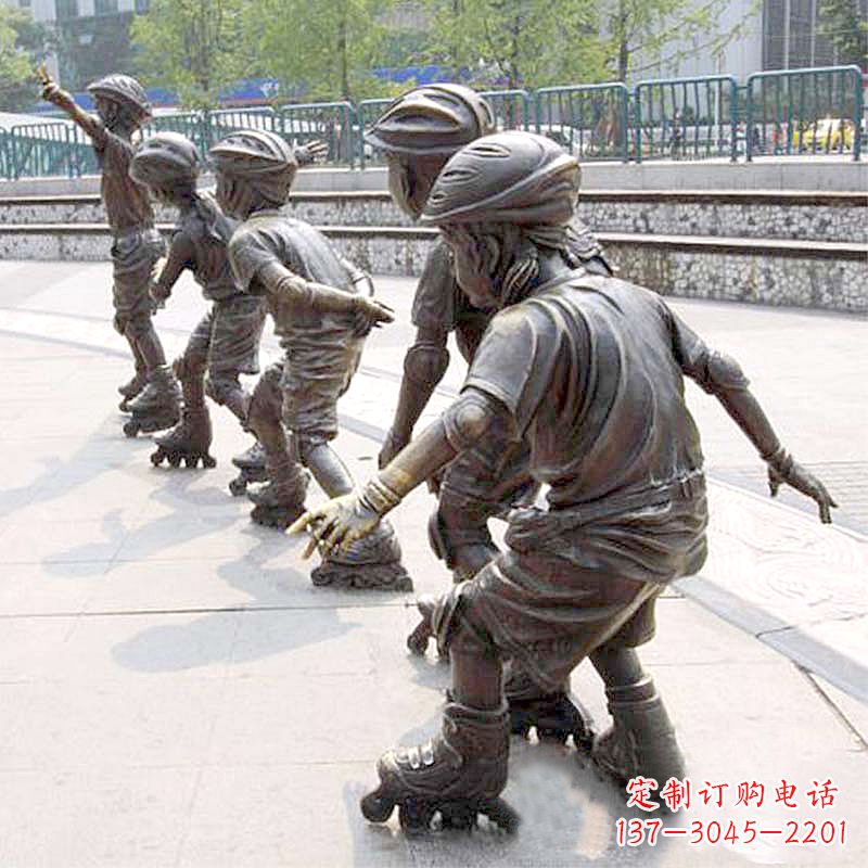 金华小孩滑旱冰广场运动主题雕塑