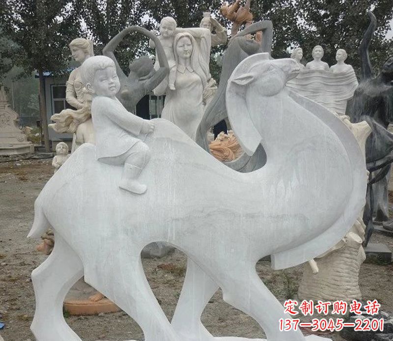 金华小孩骑骆驼石雕