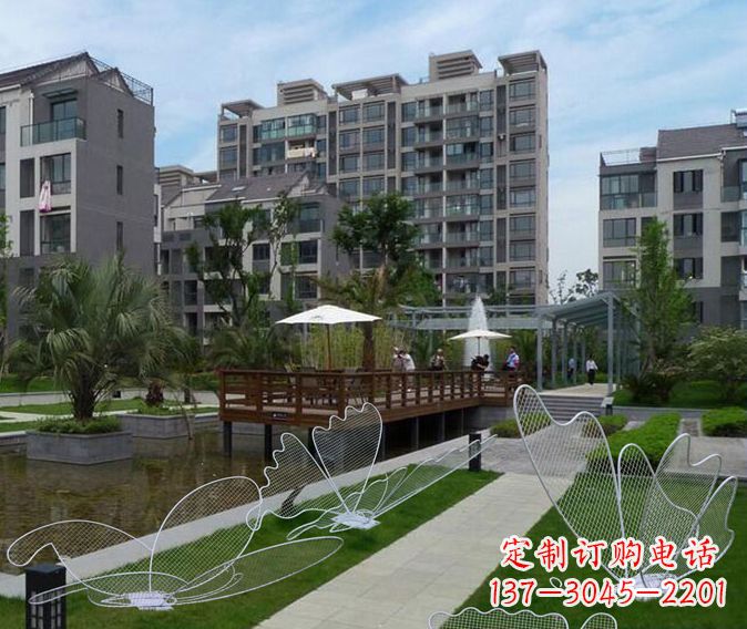 金华小区不锈钢镂空蝴蝶雕塑