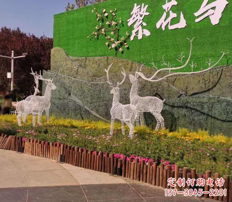 金华小区景观不锈钢梅花鹿