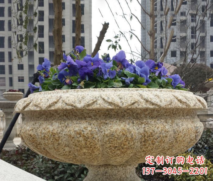 金华小区景观大理石花盆石雕