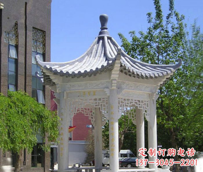 金华小区景观大理石凉亭