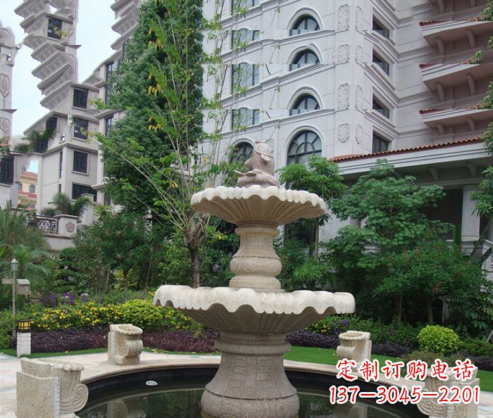 金华小区景观大理石鲤鱼喷泉石雕