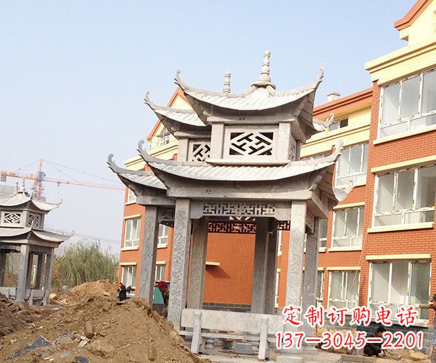 金华小区景观大理石凉亭石雕