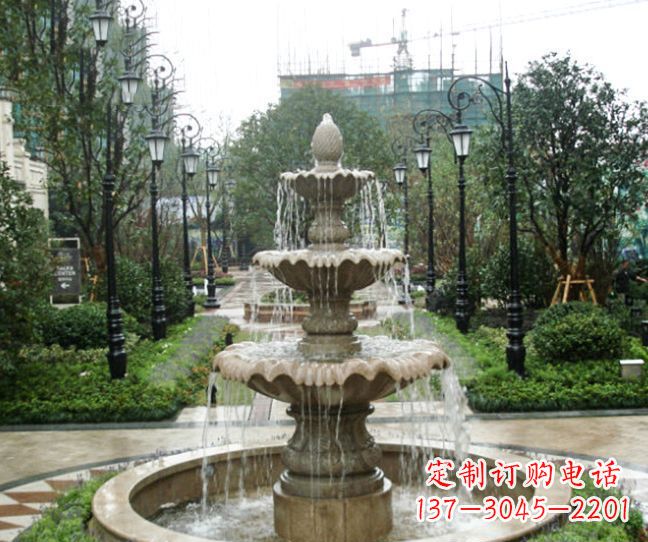 金华小区景观大理石喷泉石雕 (4)