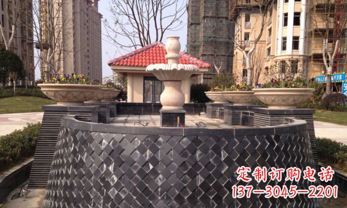 金华小区景观大理石喷泉石雕 (3)