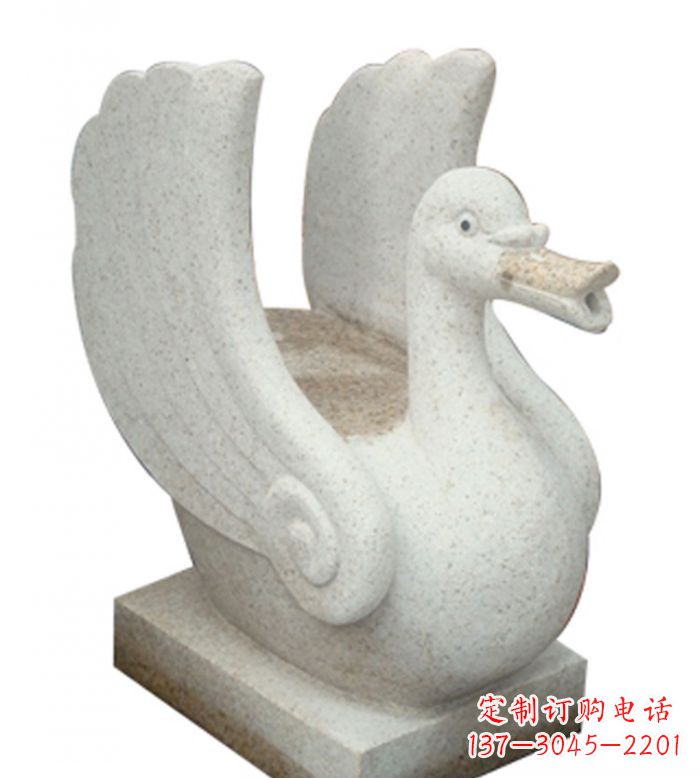 金华小区景观大理石天鹅喷泉石雕 (2)