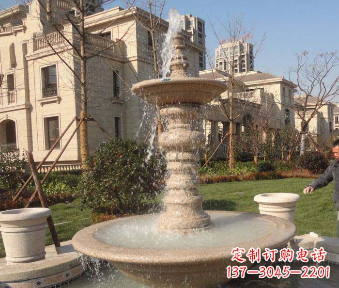 金华小区景观多层喷泉石雕 (2)