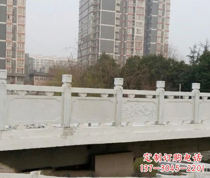 金华小区景观汉白玉石雕栏板 (2)