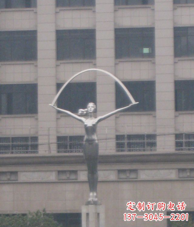 金华校园不锈钢女孩雕塑