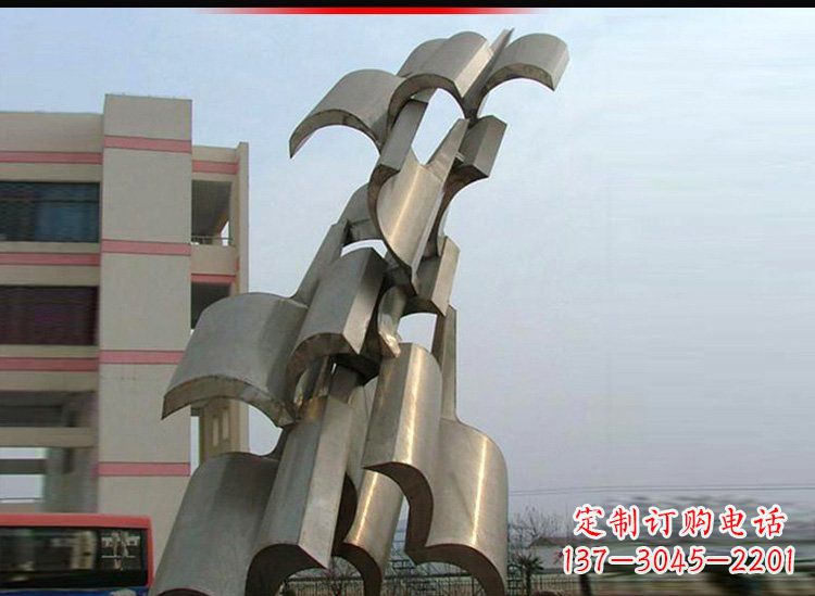 金华校园不锈钢书本景观雕塑