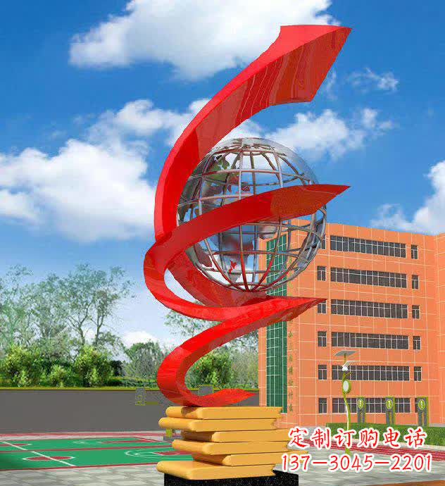 金华校园不锈钢书籍标志雕塑