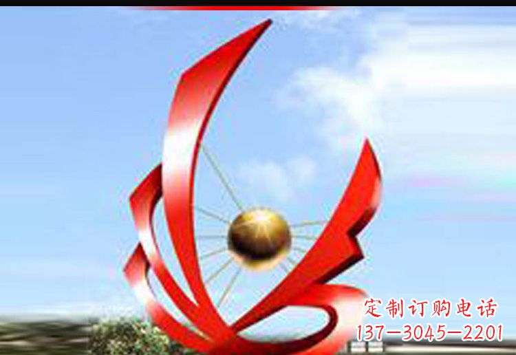金华校园不锈钢网球景观雕塑
