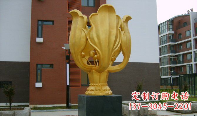 金华校园不锈钢紫荆花雕塑