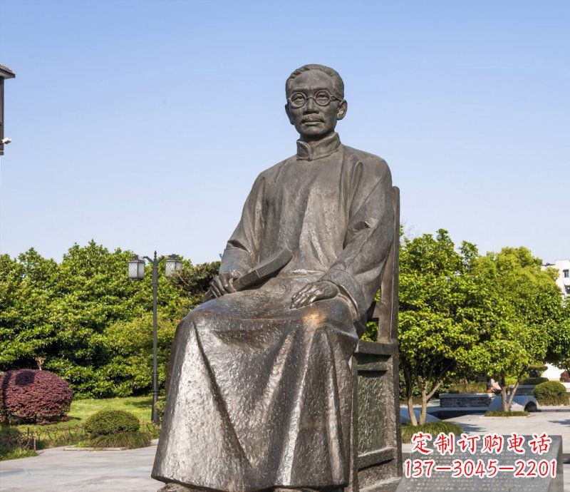 金华校园蔡元培名人铜雕