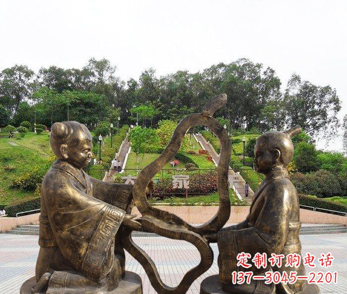 金华校园抽象孔融让梨铜雕