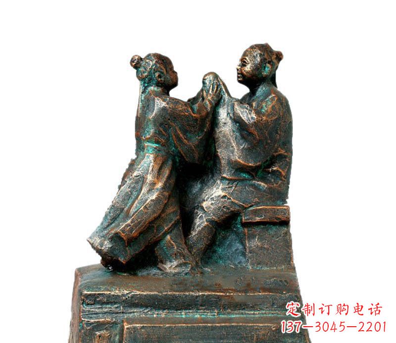 金华校园古代孔融让梨人物铜雕