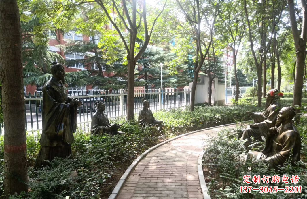 金华校园古代名人孔子讲学铜雕