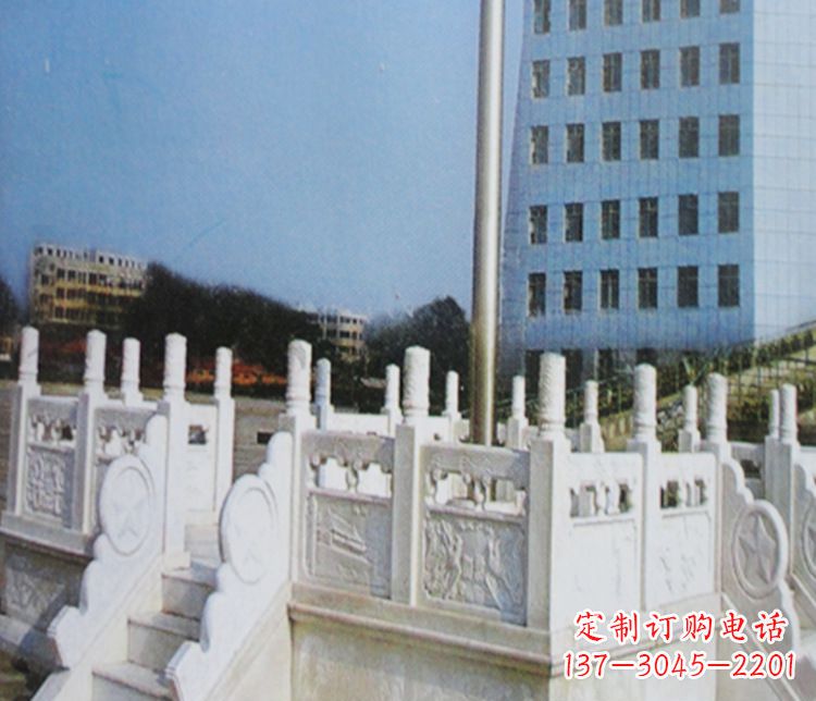 金华校园汉白玉升旗台景观石雕