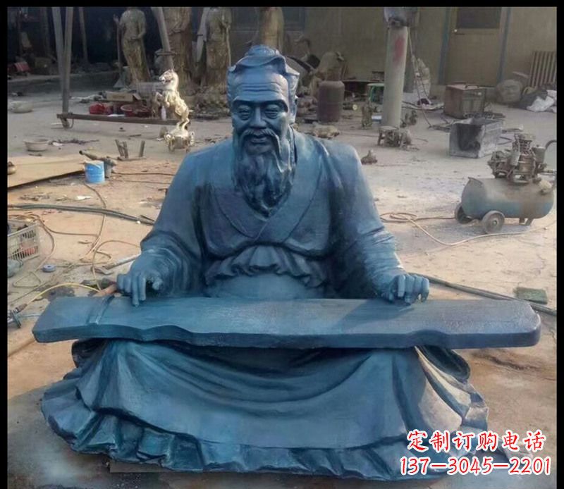 金华校园孔子弹琴铜雕