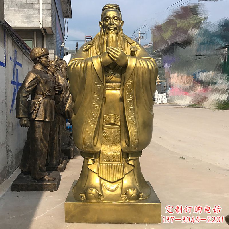金华校园孔子铜雕像