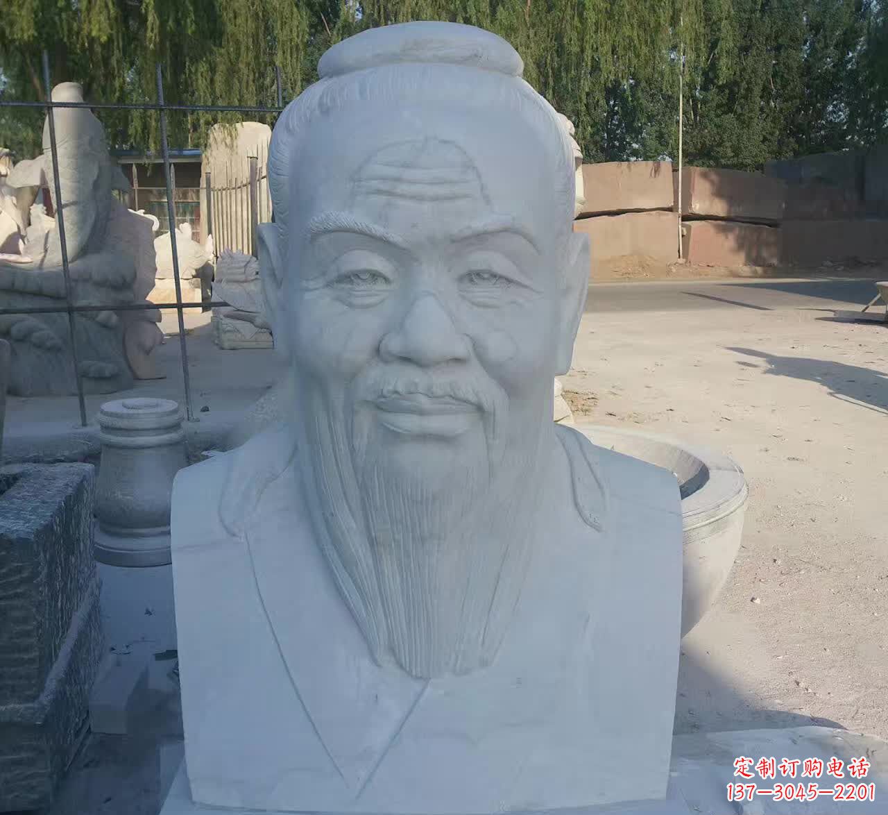 金华校园孔子胸像石雕塑