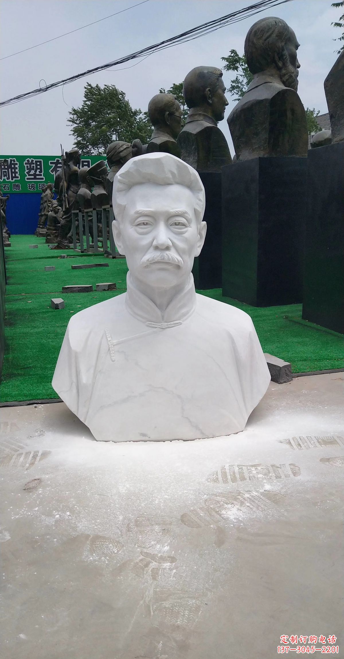 金华校园名人汉白玉鲁迅头像
