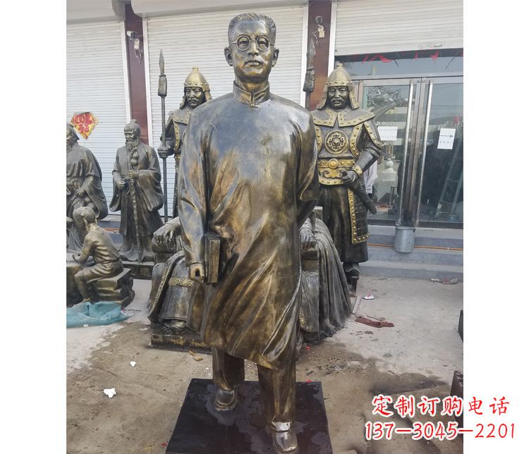 金华校园名人立式陶行知铜雕