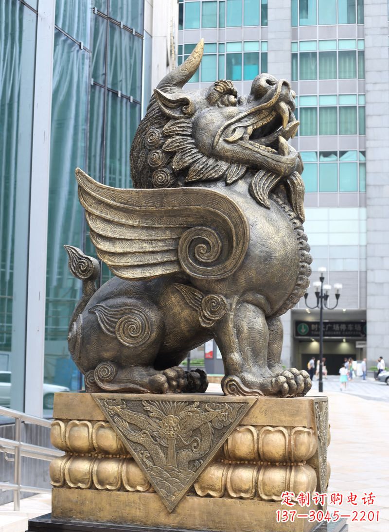 金华獬豸法院独角兽铜雕