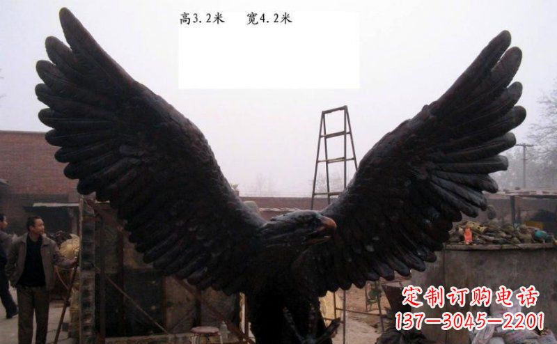 金华雄鹰展翅老鹰铜雕