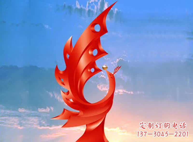 金华学校不锈钢奋进凤凰标志雕塑