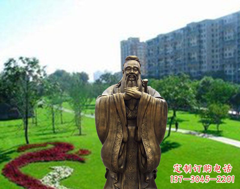 金华学校孔子行教像铜雕