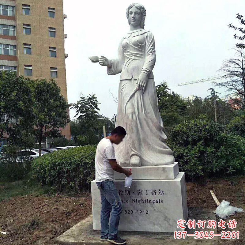 金华医院园林提灯天使南丁格尔石雕塑