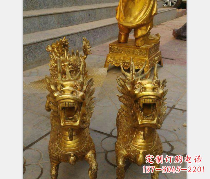金华银行铜雕麒麟雕塑