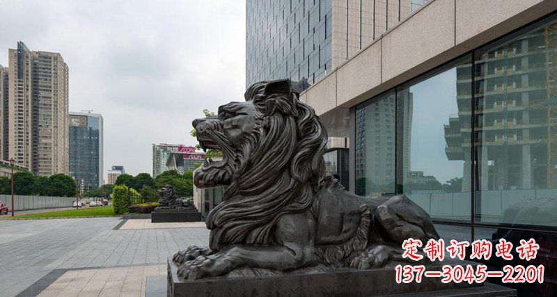 金华银行铜狮子汇丰狮铜雕