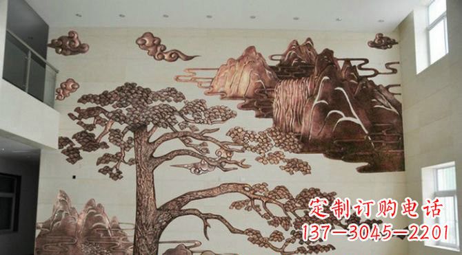金华迎客松铜浮雕
