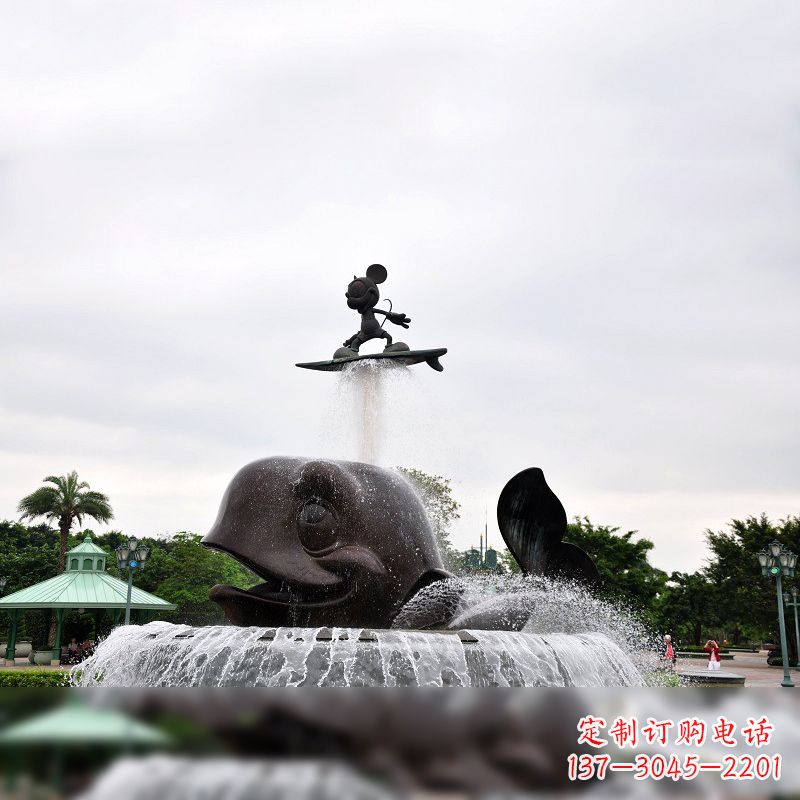 金华鱼和小孩水景喷泉