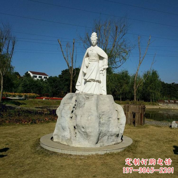 金华虞姬石雕塑-公园历史名人楚汉时期美女雕像