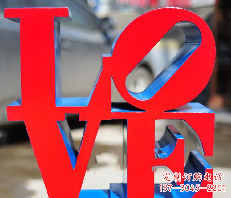 金华园林不锈钢love字母雕塑