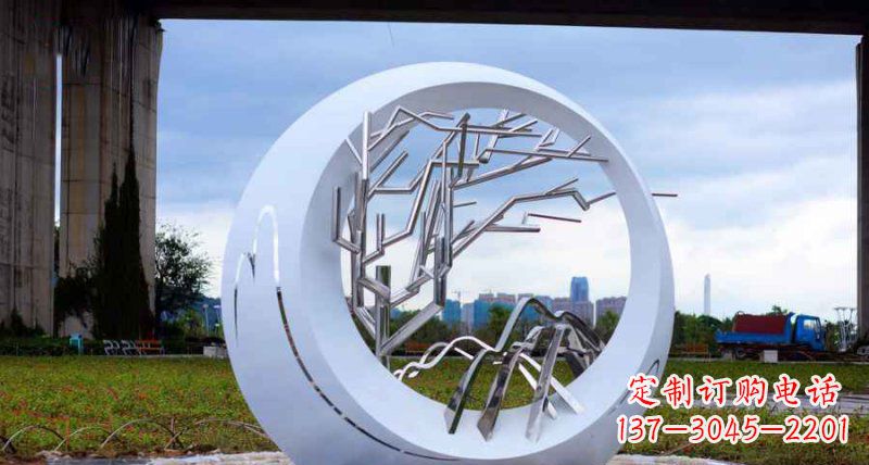 金华园林不锈钢抽象树枝雕塑