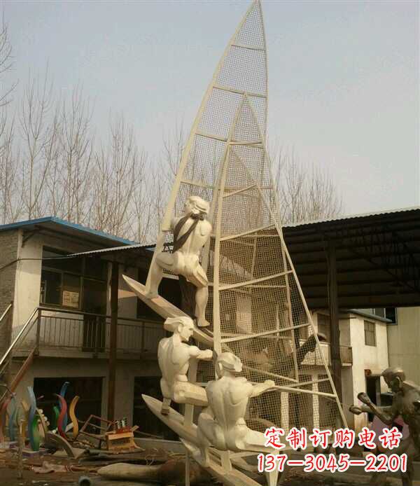 金华园林不锈钢帆船景观雕塑