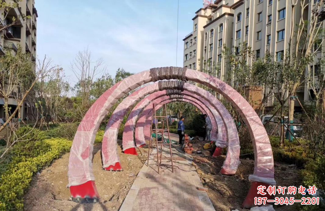 金华园林不锈钢拱门景观雕塑