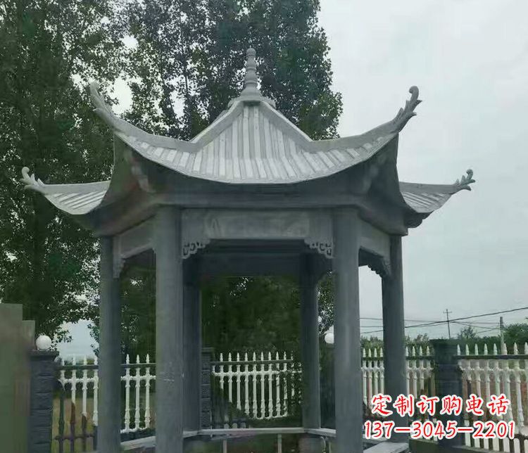 金华园林仿古石凉亭景观石雕 (2)