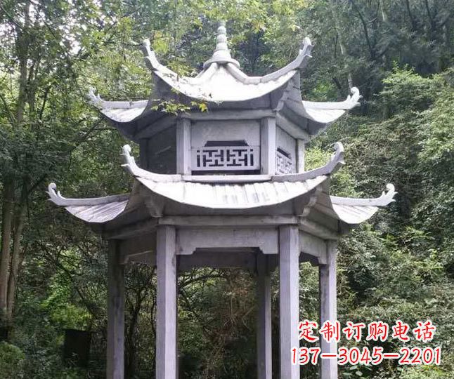 金华园林仿古石凉亭景观石雕 (3)