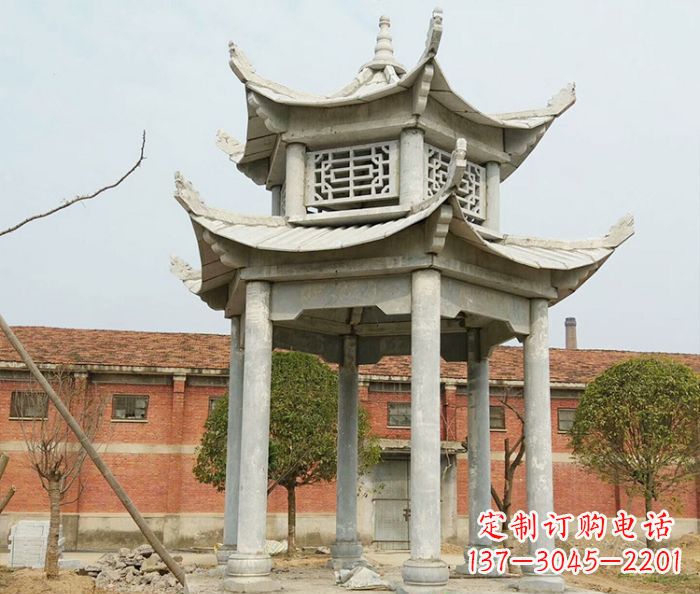金华园林仿古双层石雕凉亭 (2)