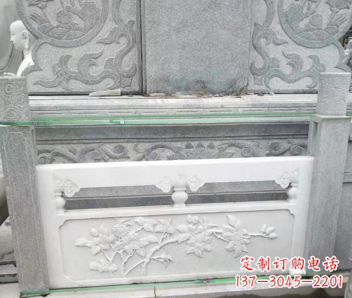金华园林汉白玉石浮雕栏板 (3)