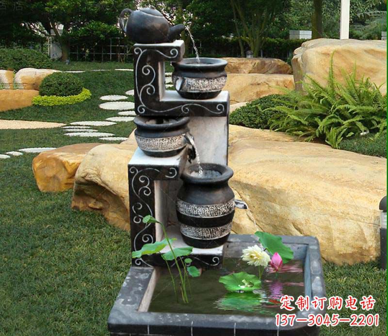 金华园林景观茶壶流水池石雕