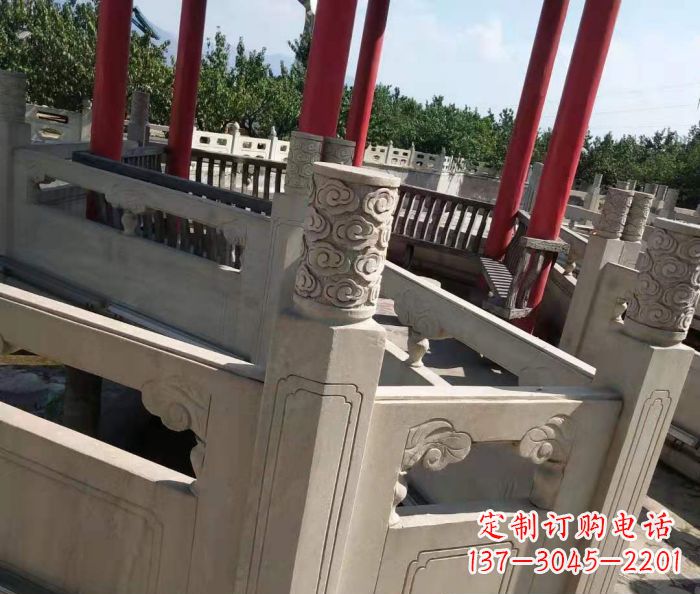 金华园林景观大理石桥栏板石雕 (3)