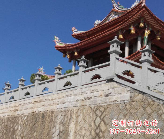 金华园林景观大理石镂空莲花石栏板